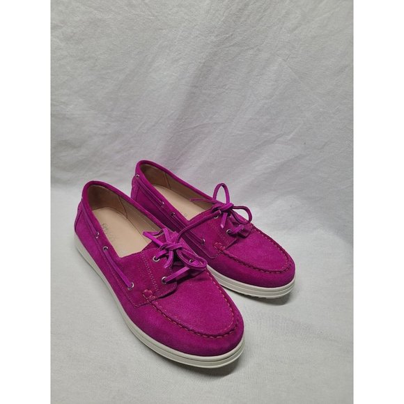 Geox Respira Mauve Purple Suede Leather Moc Toe Slip On Shoes EU 38.5 US 8.5 - Picture 2 of 14